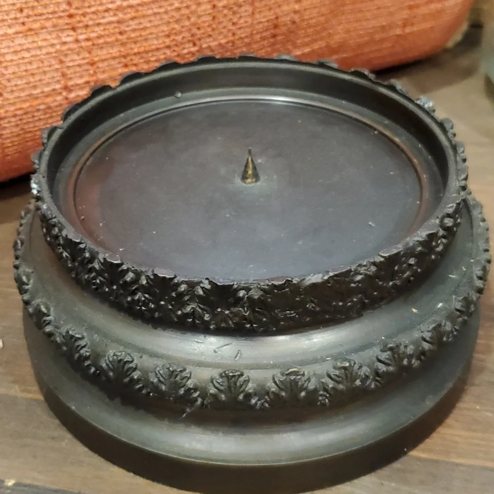 METAL and Glass Hurricane candle holder